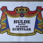 Hulde aan het 25 jarig echtpaar 60x40cm