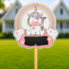 Geboortebord Unicorn roze Geboortebord Unicorn roze met krijtbord. te huur
