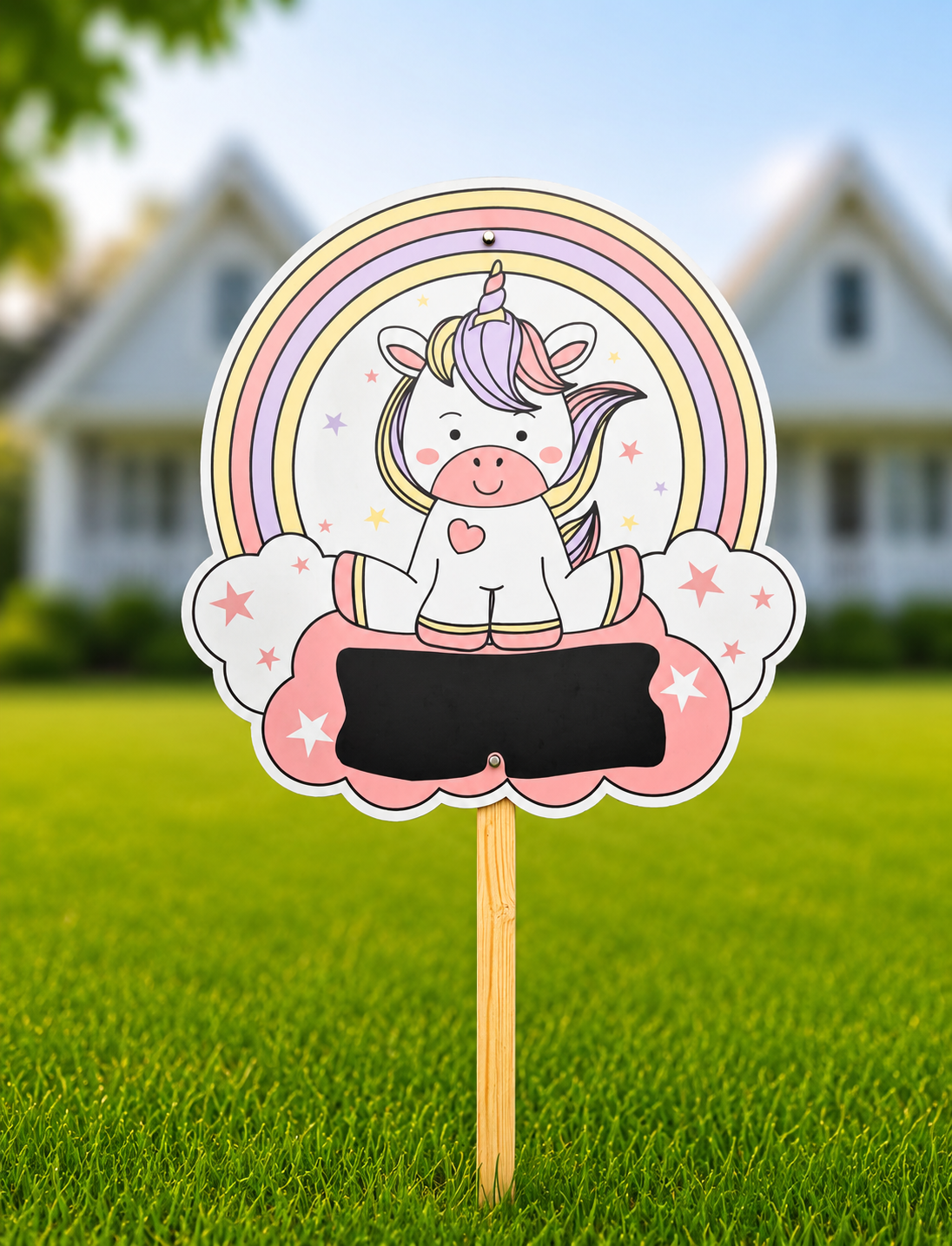 Geboortebord Unicorn roze Geboortebord Unicorn roze met krijtbord. te huur
